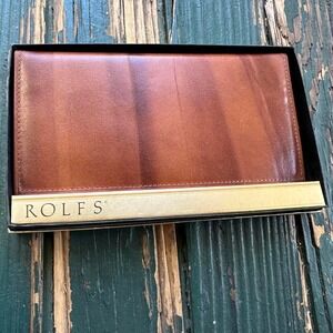 Rolfs brown leather checkbook cover
